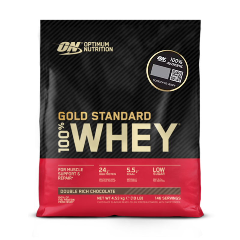 100% Whey Gold Standard de Optimium Nutrition est une préparation alimentaire en poudre avec de la saveur, à base d’un triple mélange de types de protéines: